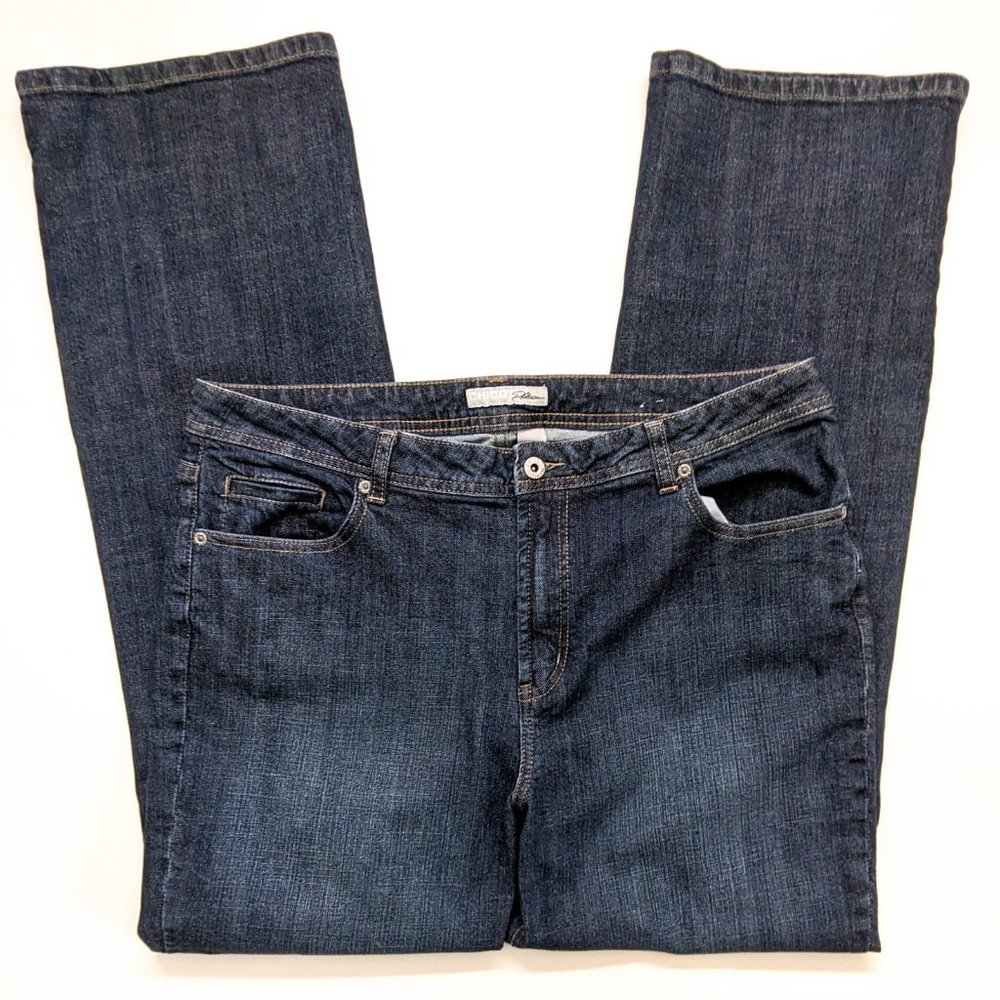 Chico's Platinum Women's Jeans XL/16 Blue Wide Leg Platinum Denim Quartz WR